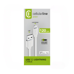 Cavo Cellularline Da USB-A a LIGHTNING 120CM Bianco