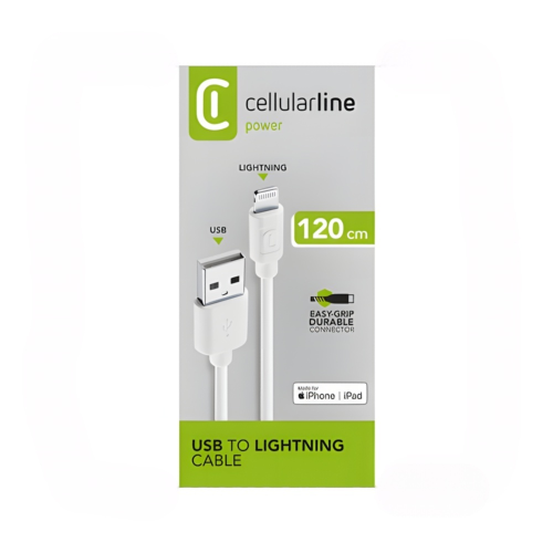 Cavo Cellularline Da USB-A a LIGHTNING 120CM Bianco