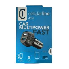 Caricabatterie rapido da auto Multipower 2 FAST con due porte USB, 36W