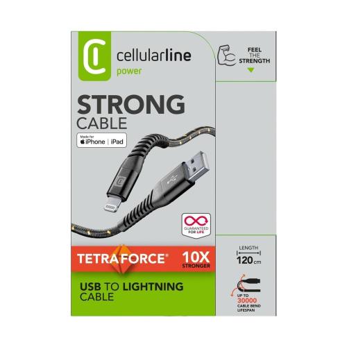 Cavo Lightning Cellularline Tetra Force Da 120CM Nero