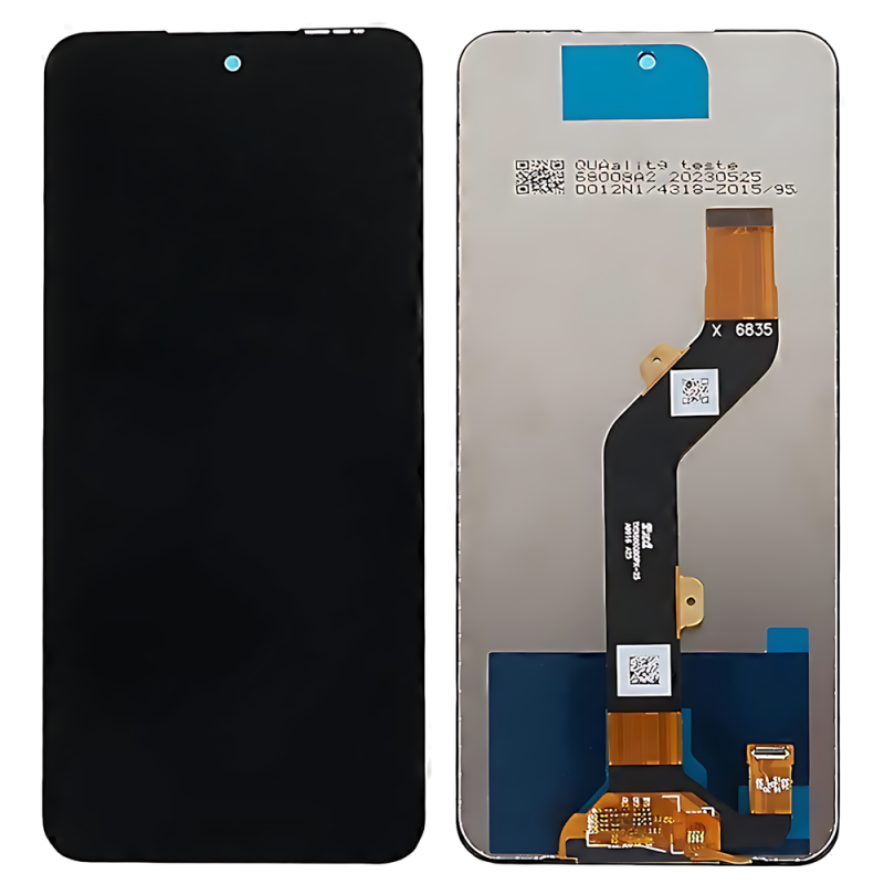 Infinix Hot 30Play X6835B Hot 30Play NFC X6835 INFINIX Hot 12Play X6816 X6816C Hot 12Play NFC X6816D Hot 12 X6817 X6817B Hot 20 X6826 X6826B X6826C Hot 20Play X6825 INFINIX Note 12i X6819 TECNO Pova Neo2 LG6N Pova Neo3 LH6N Pova 4 LG7N ITEL P40Plus P683L Display ORIGINALE Senza Frame Nero