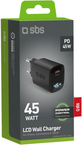 SBS 45W USB-C LCD Wall Charger