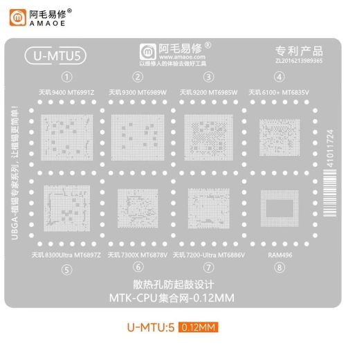 (U-MTU5) BGA Reballing stencil MTK CPU
