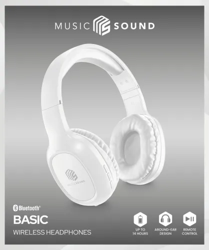 MUSIC SOUND Cuffie BIANCO bluetooh