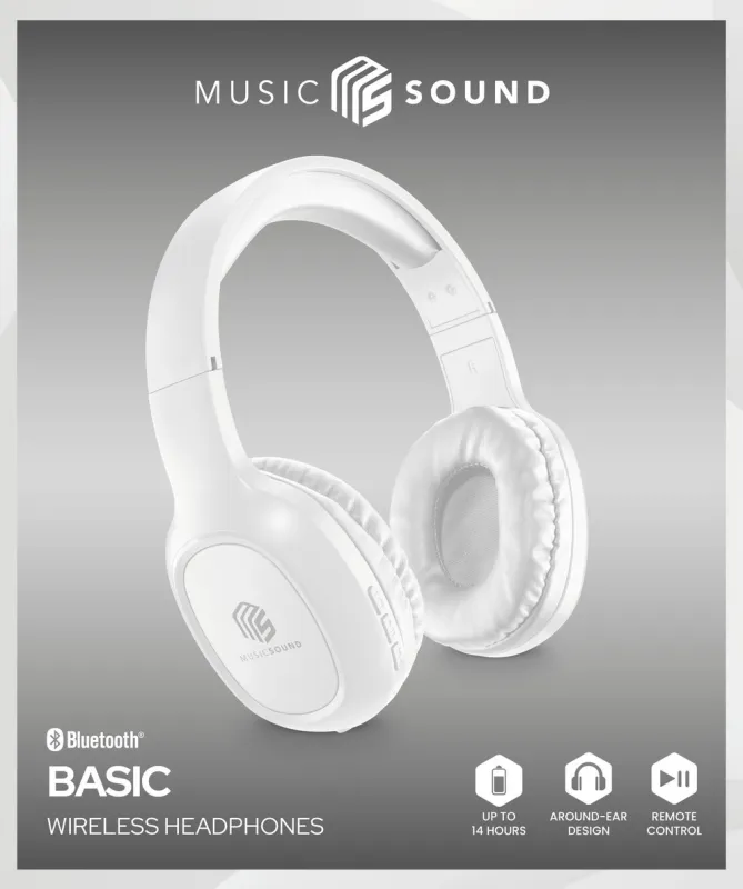 MUSIC SOUND Cuffie BIANCO bluetooh