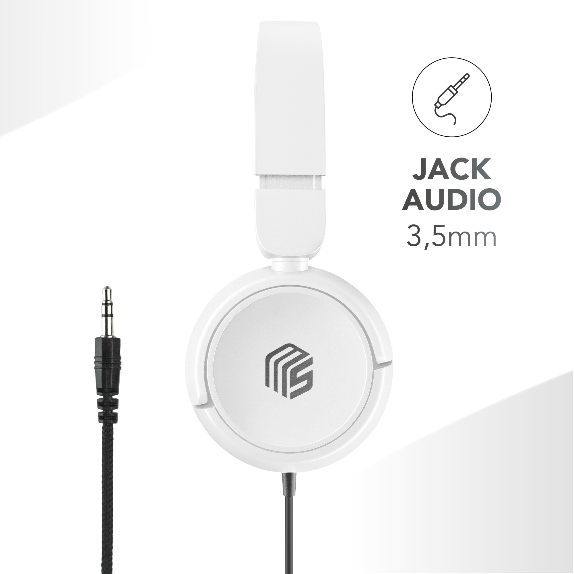 MUSIC SOUND COLOR JACK 3,5 con MIcrofono Bianco