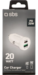 SBS Car Charger 20 WATT Bianco