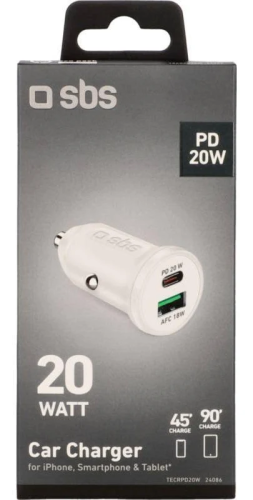SBS Car Charger 20 WATT Bianco