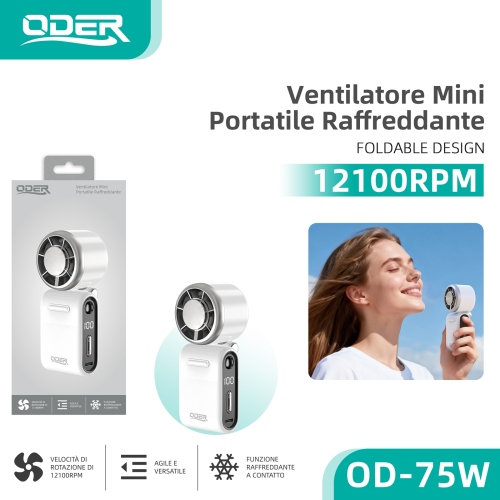 0D-75W Mini ventilatore raffreddante Bianco