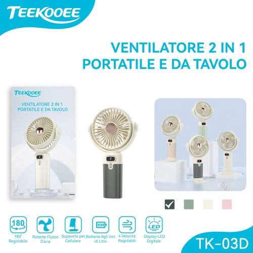 TK-03D Mini ventilatore Nero