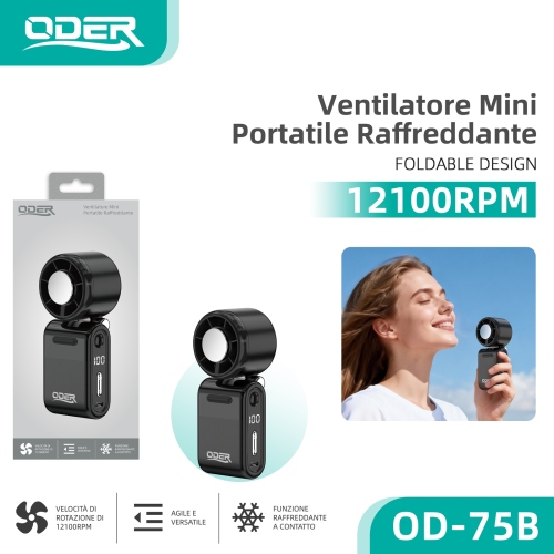 0D-75B Mini ventilatore raffreddante Nero