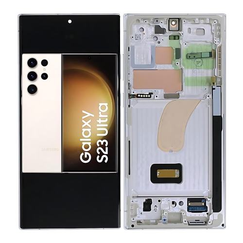 Samsung S23Ultra 5G S918B Display Originale + Frame Service Pack Cream Beige