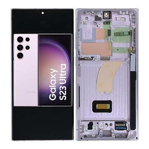 Samsung S23Ultra 5G S918B Display Originale + Frame Service Pack Viola Rosa