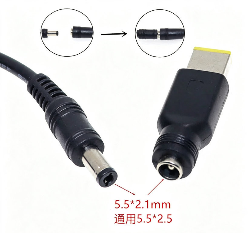 Cavo di alimentazione CC regolabile per conversione di tensione DC 5.5*2.5mm +Kit universale di connettori 10 pezzi