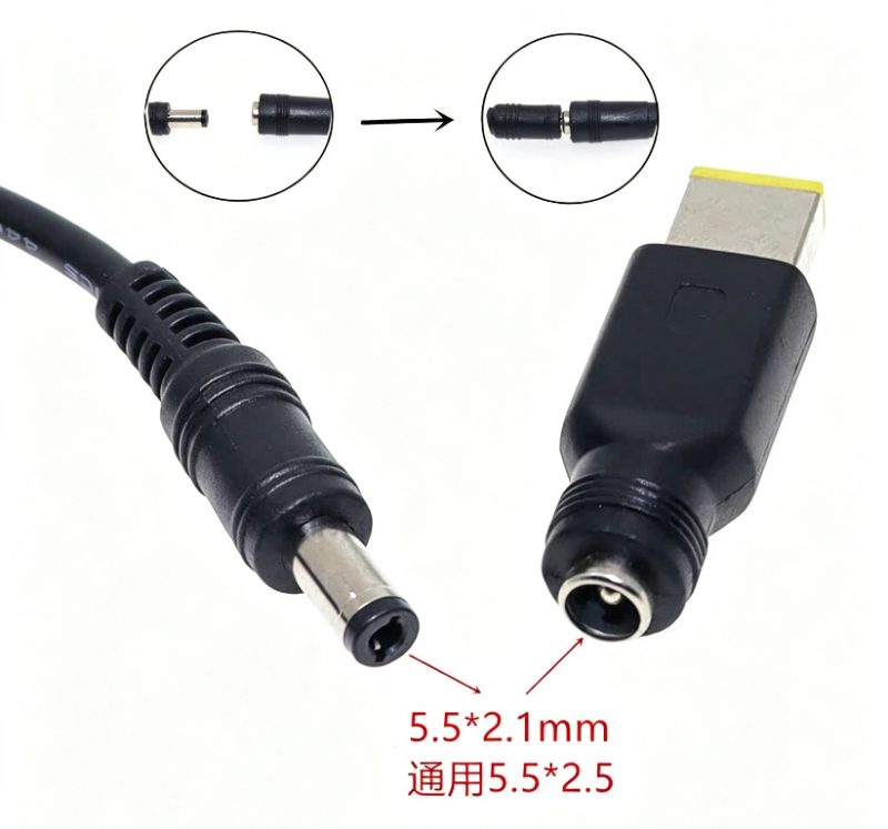 Cavo di alimentazione CC regolabile per conversione di tensione DC 5.5*2.5mm +Kit universale di connettori 10 pezzi