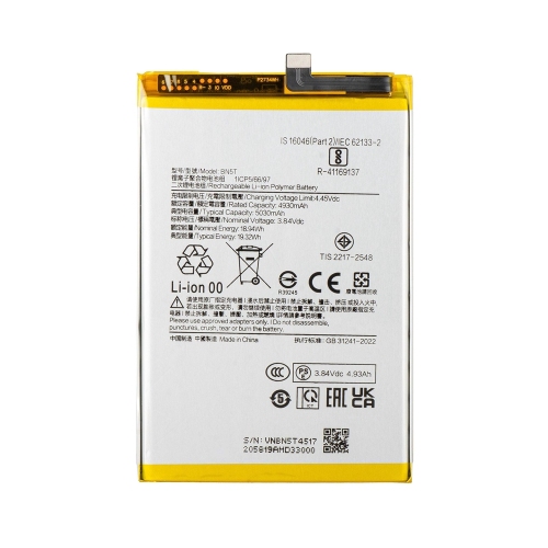 Batteria De Grande Capacita 5030mAh BN5T Xiaomi Redmi 13 4G 2404ARN45A Redmi 13 5G 24040RN64Y Poco M6 4G 2404APC5FG (Prodotto Nello Stabilimento Di Deji, Senza Logo)