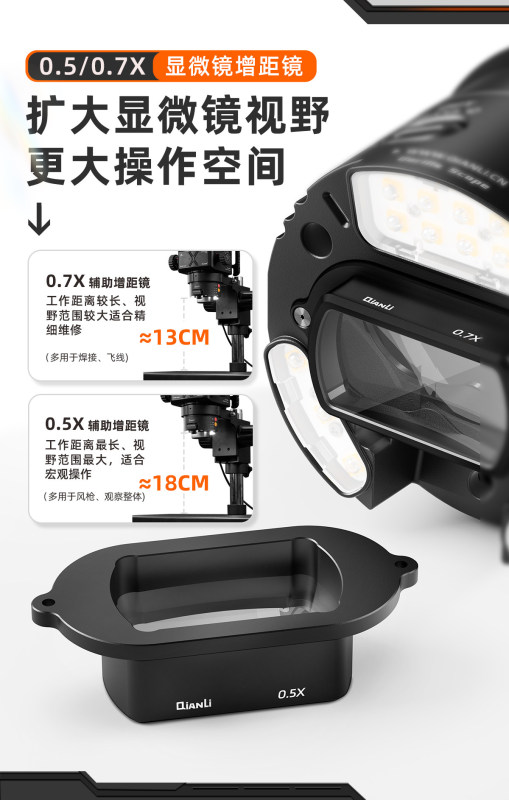 **Offerta! Lente teleconvertitore a doppio ingrandimento per microscopio QIANLI 6558 (0.7x)