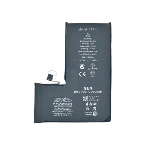 IPhone 15Pro Batteria 3274MAH GENUINE (可诊断,显示正品DEJI 工厂生产,没Logo)