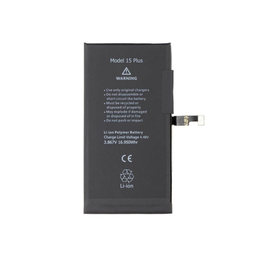 IPhone 15Plus Batteria 4383mAh (Diagnosticabile Mostra il 100% di Salute della Batteria Blister Di Deji, Senza Logo)