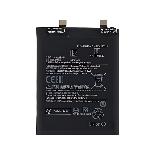高容量电池 4500mAh BP46 Xiaomi Mi 12 Mi 12X 2201123G 2201123C 2112123AC 2112123AG (DEJI 工厂生产，没Logo)