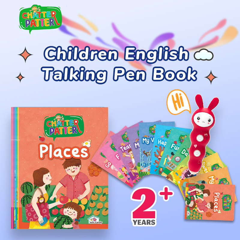 English Learning Kit Touch Reading Pen and Chatter Patter Book Reader for Kids Study English