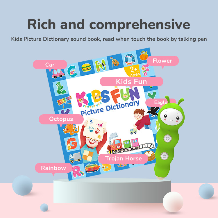 Kids Fun Picture Dictionary with Talking Pen Interactive English Learning for Ages 2+ Years Old