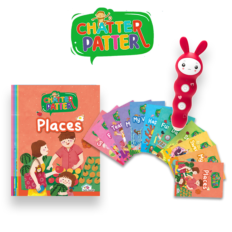 English Learning Kit Touch Reading Pen and Chatter Patter Book Reader for Kids Study English