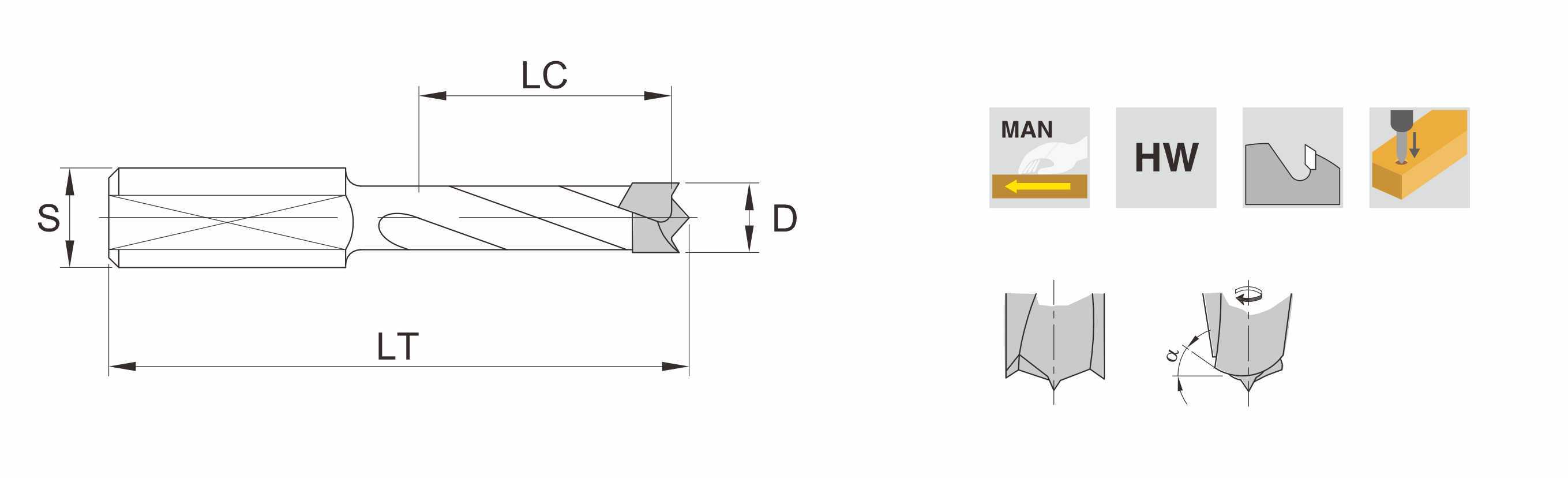 Dowel drill bits brad point
