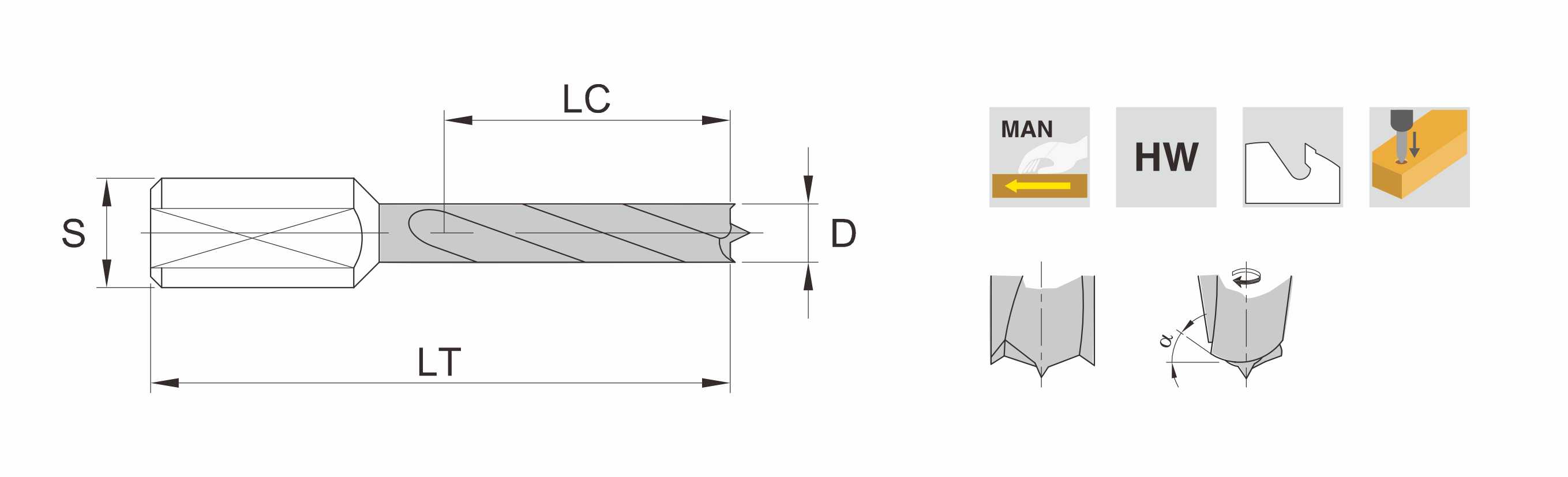 DiZiK Solid Carbide Dowel Bit Brad Point – High Precision Drill Bit for ...