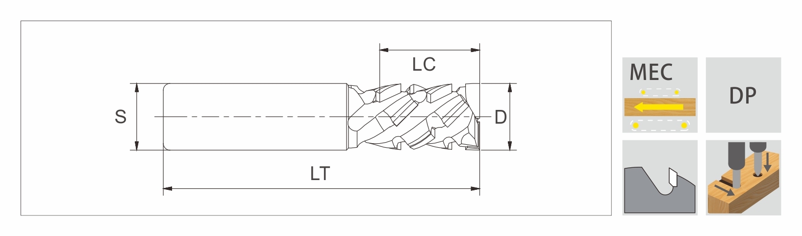 DP-45°Super nesting bits Drilling and Milling