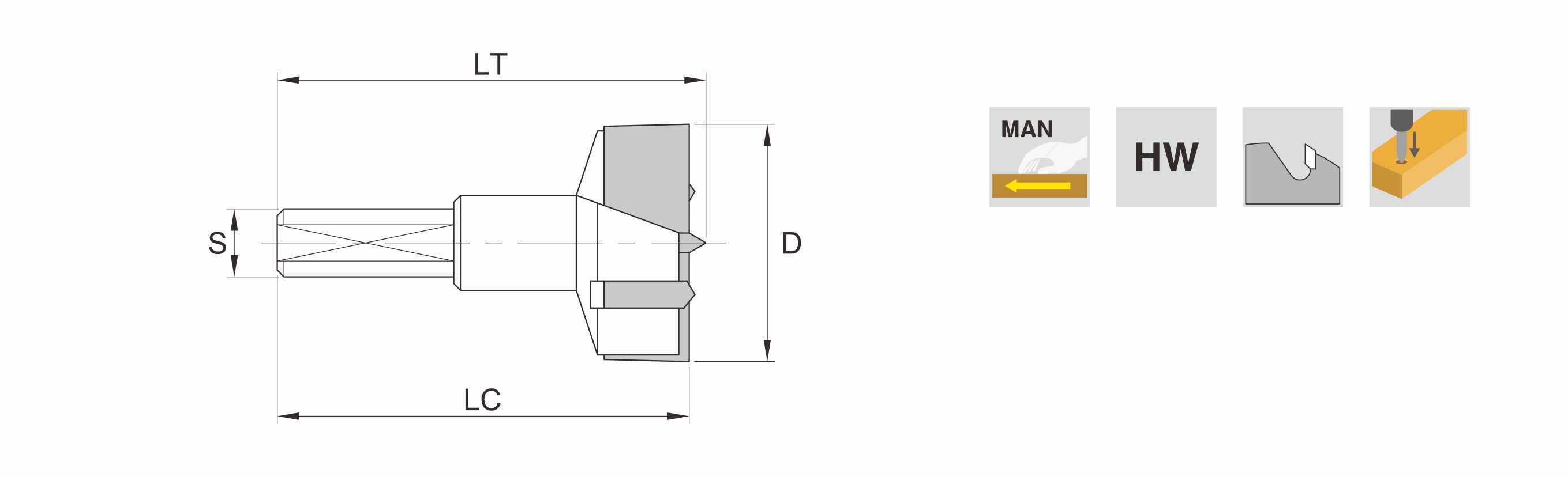 HW-Hinge boring bit Z2+2