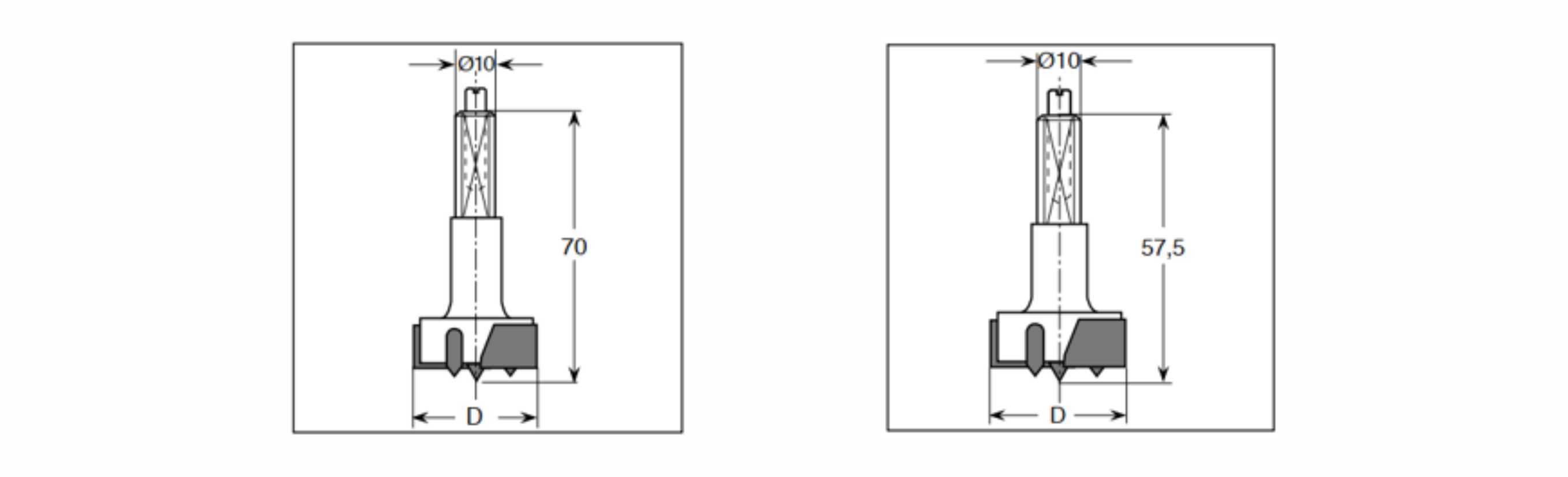 HW-Hinge boring bit Z3+3 chipbreaker design