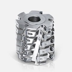 Hardened steel spiral cutter heads for planing
