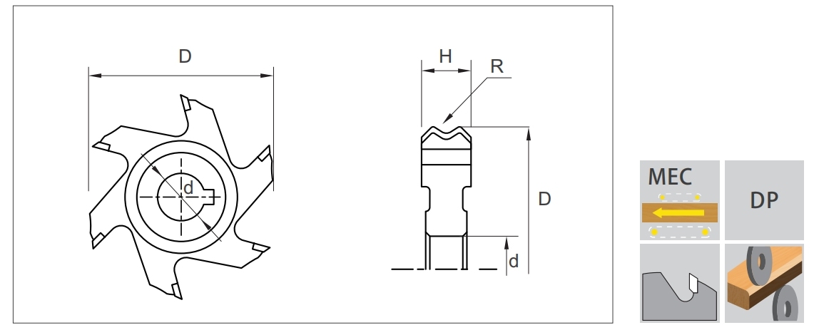 DP-End Trimming Cutter Z6 - Fine Edge Band -Trimmer Precision Edge Banding Trimmer Cutter - For Wood, PVC, and Plastic Edge Banding,DiZiK HW Grooving Cutter – shaper cutters for sale – carbide woodworking tools