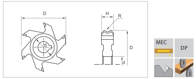DP-End Trimming Cutter Z6 - Fine Edge Band -Trimmer Precision Edge Banding Trimmer Cutter - For Wood, PVC, and Plastic Edge Banding,DiZiK HW Grooving Cutter – shaper cutters for sale – carbide woodworking tools