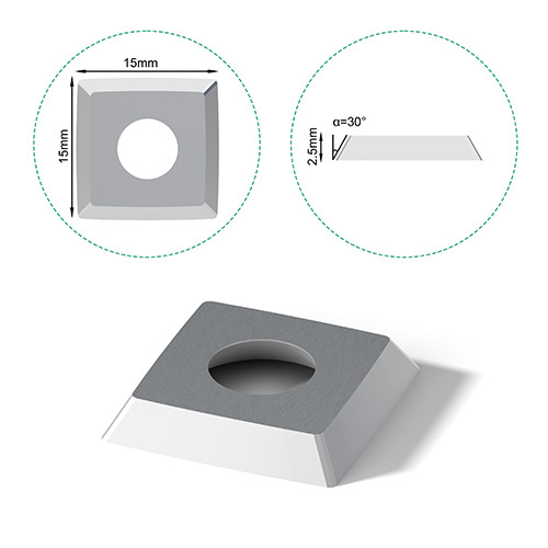DiZiK Reversible Carbide Knives | 15x15x2.5 R150 | Four-Sided Radius Blades for Dewalt & Shelix Cutterheads,DiZiK Reversible Carbide Knives | 15x15x2.5 R150 | Four-Sided Radius Blades for Dewalt & Shelix Cutterheads