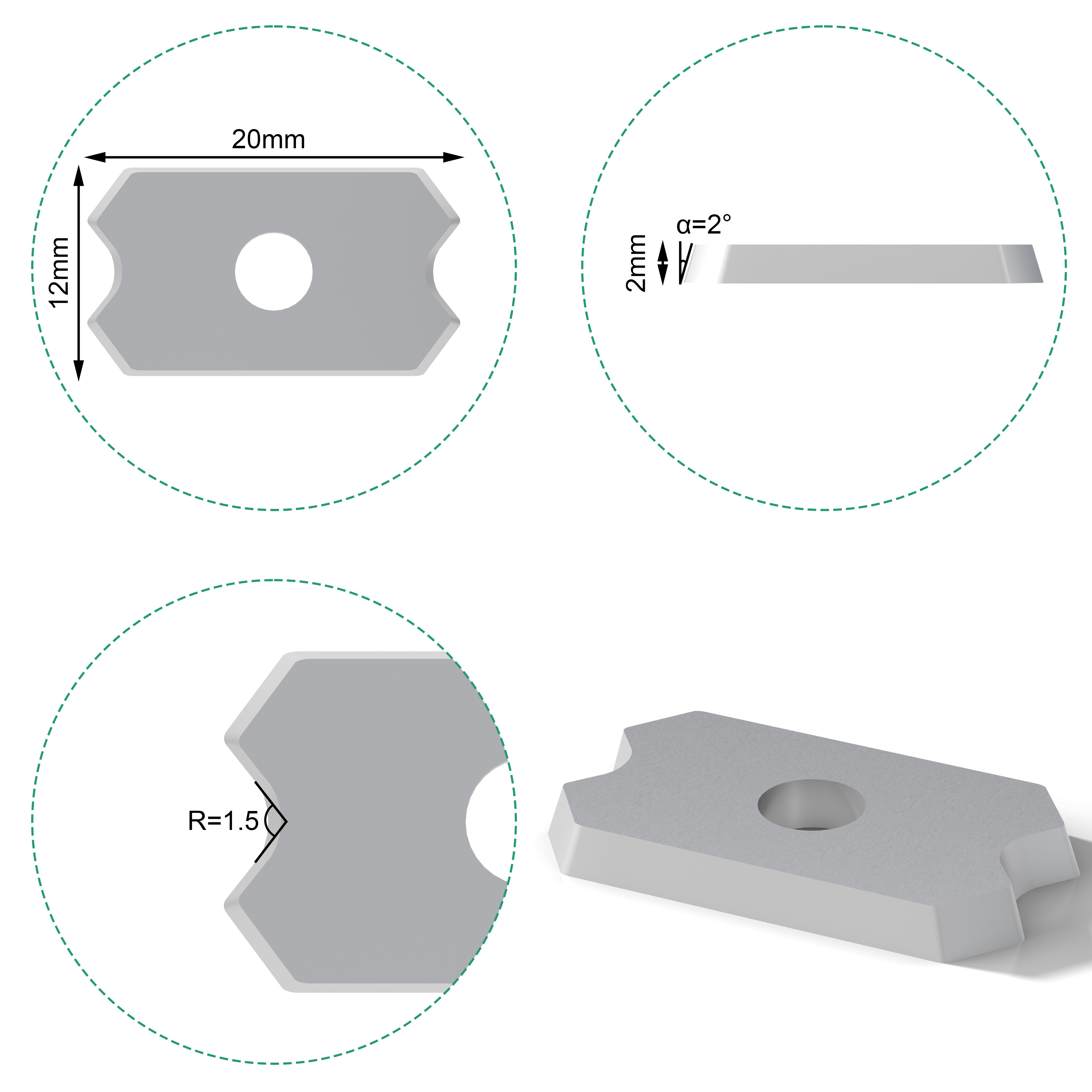 Carbide Scraper 20x12x2.0 R2 - Precision Edge Banding Tool - Long-Lasting Durability,Carbide Scraper 20x12x2.0 R2 - Precision Edge Banding Tool - Long-Lasting Durability