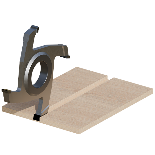 Close-Up of PCD Grooving Cutter Blade - Diamond-Tipped Edge for CNC & Planer Grooving Operations
