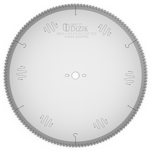 DiZiK Diamond Aluminum Saw Blade - 500/550/600mm Sizes - Compatible with FOM & Wegoma Double Miter Saws