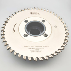 Close - up of the central hole on DiZiK Diamond Hogger Cutter - Model 250×12.5×40 Z48+6, for SCM Evolution S Series Stefani