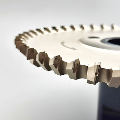 Close - up of the teeth on DiZiK Diamond Hogger Cutter - Model 250×12.5×40 Z48+6, designed for efficient cutting tasks