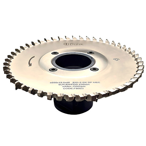 Full view of DiZiK Diamond Hogger Cutter - Model 250×12.5×40 Z48+6, compatible with SCM Evolution S Series Stefani