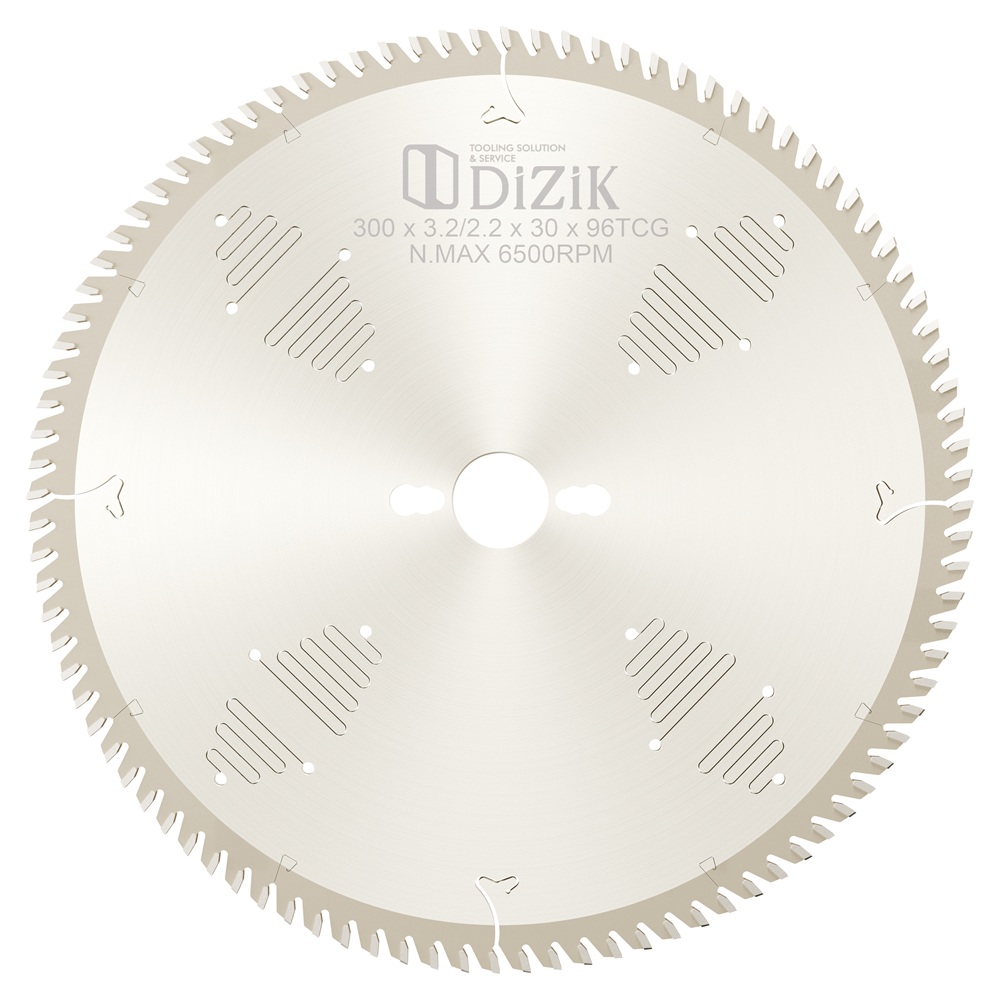 DiZiK Panel Saw Blade 300x3.2x2.2x30 Z96-TCG/Triple Flat Tooth-For
