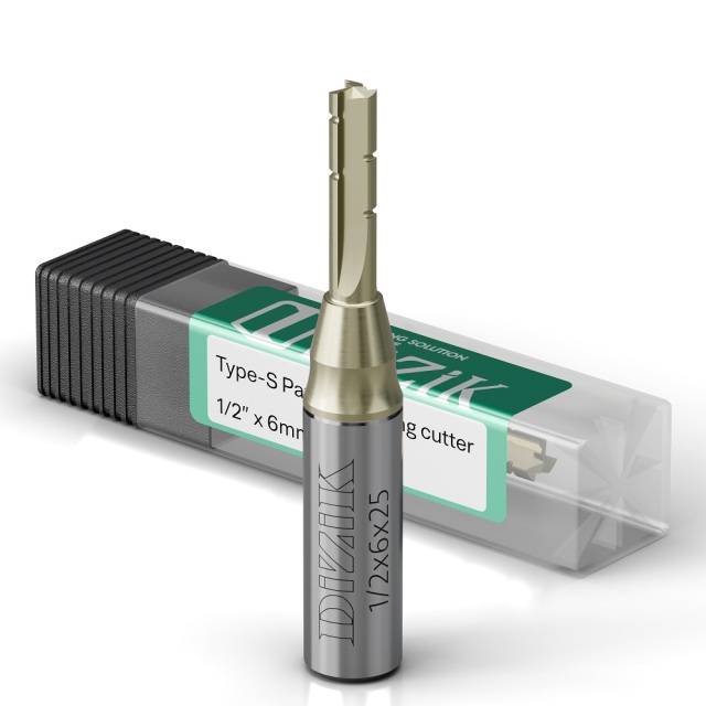 Fraise SuperNesting DiZiK - Fraise CNC en carbure monobloc avec brise-copeaux à 3 cannelures et revêtement en titane doré