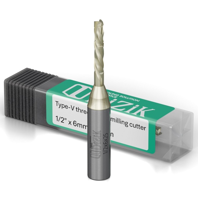 DiZiK Xpress Compression Bits packaging - Solid Carbide router bits for laminated boards & MDF with tear-free finish