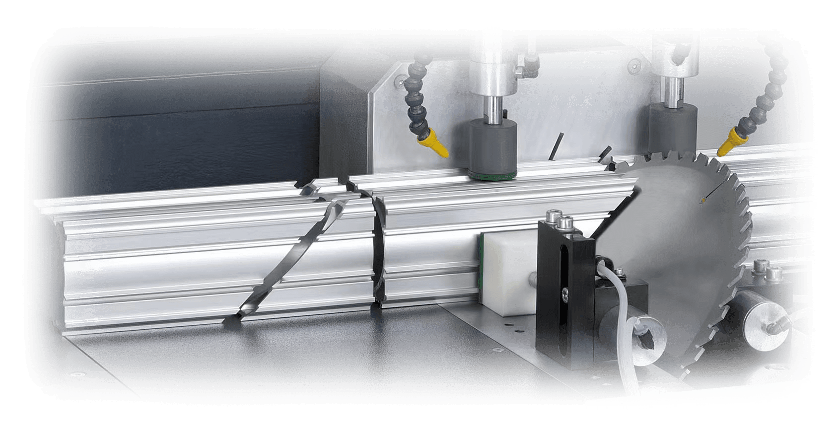 DiZiK Diamond Aluminum Saw Blade - 45° Single & Double Miter Cutting - Compatible with FOM & Wegoma Saws