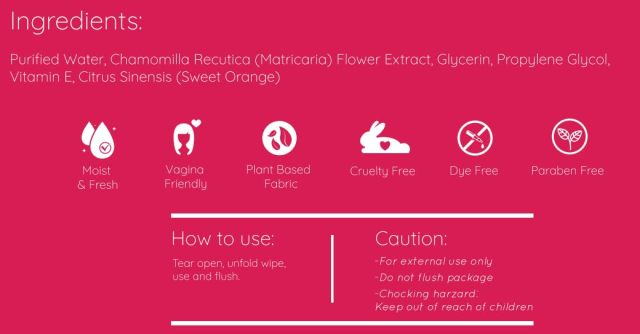 Feminine Individual Vaginal Wipes