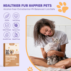 Pet Cleaning & Deodorizing Bath Glove Wipes