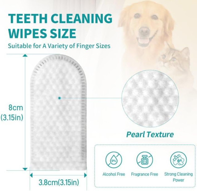 Pet Teeth Cleaning Finger Wipes