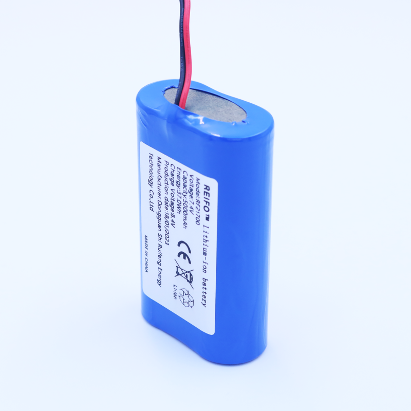 Rechargeable 7.4V Li-ion battery pack 21700 5000mAh 2S1P